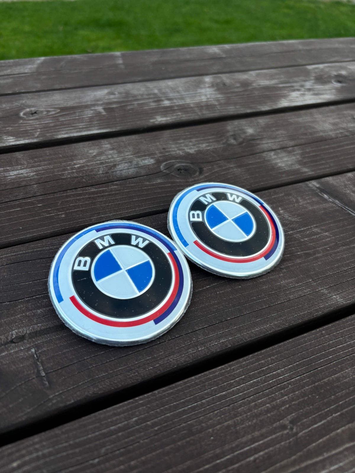 BMW emblems — 50th Anniversary, 2 pcs