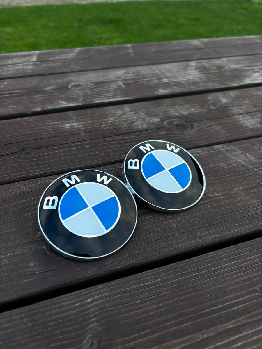 BMW emblems — Classic blue & white, 2 pcs
