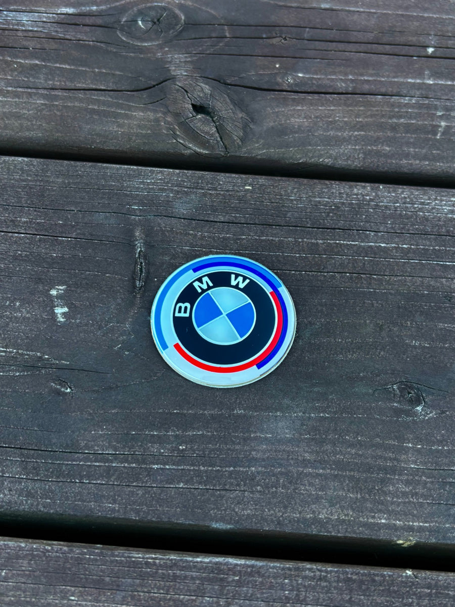 BMW steering wheel sticker — 50th Anniversary, 45 mm